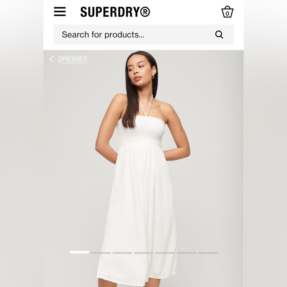 NWOT Superdry Smocked Midi Beach Dress